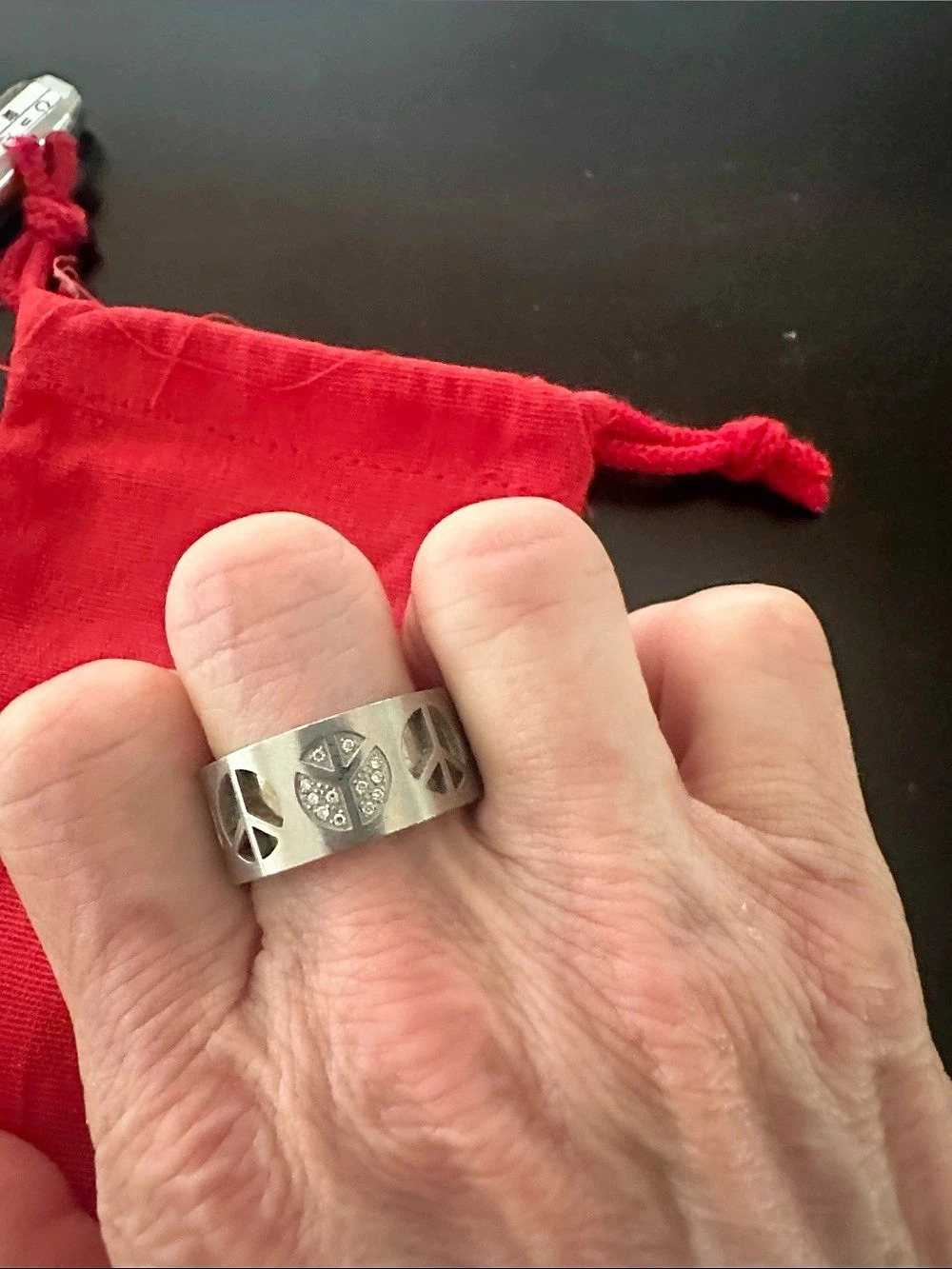 Stainless Steel Peace Ring